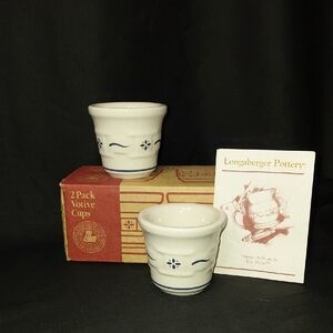Longaberger Pottery Votive Cups Set NIB